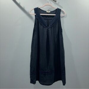 100% Linen Via Signoria Dress with Crochet Trim | Made in Italy | Size L | Vacay